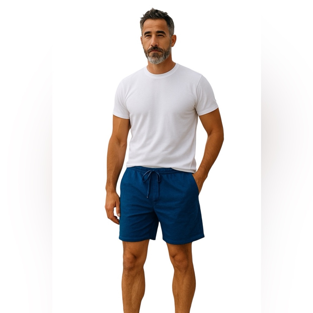 QUINCE MEN’S NAVY BLUE ATHLETIC SHORTS Size L Recycled Performance Blend